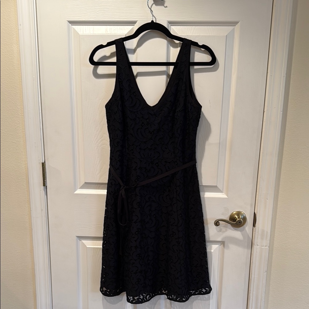 Ann Taylor Loft Black Lace Overlay Sleeveless Dress Nwt